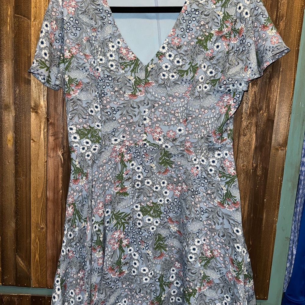 Altar'd State Floral V-Neck Mini Dress